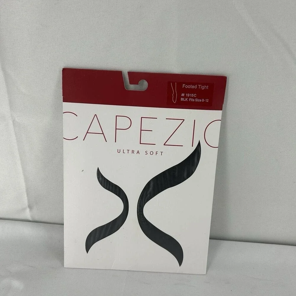 Capezio Ultra Soft Footed Tight Black 1915C Children's Dance Tights Size 8-12